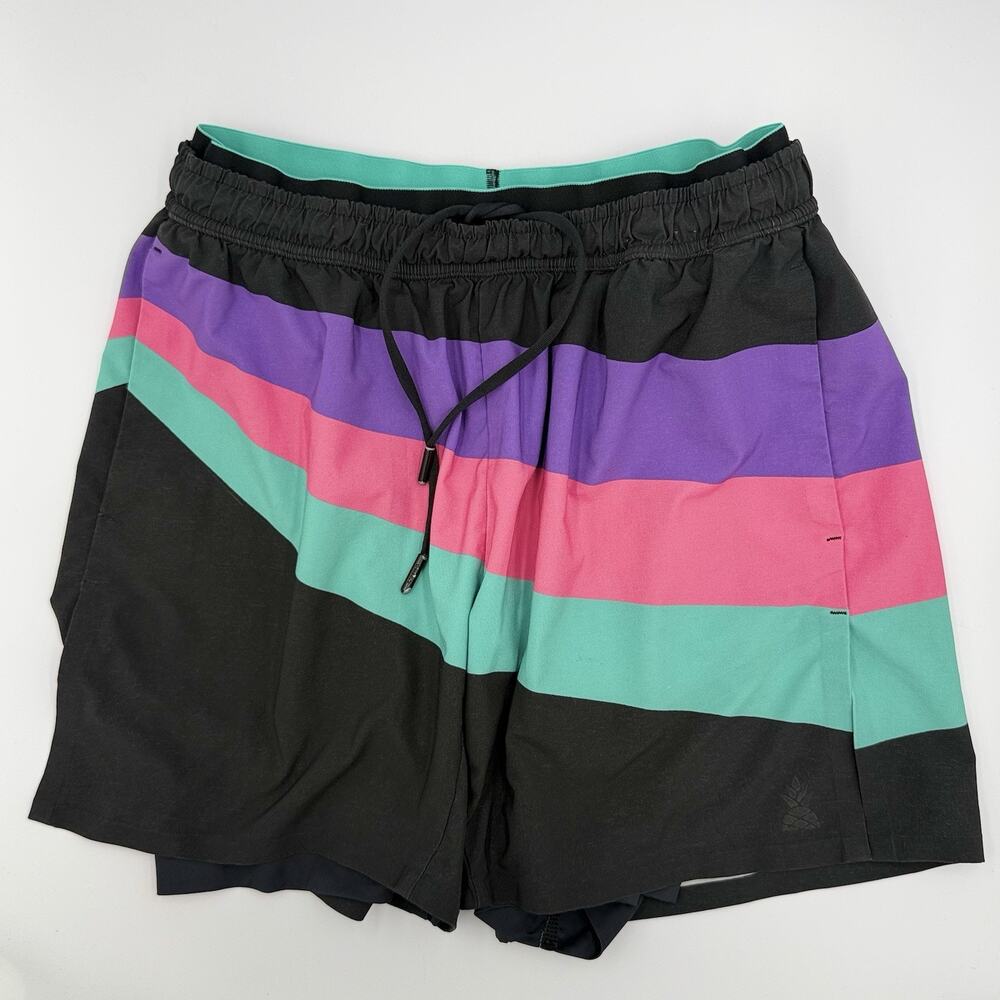 Chubbies Men’s Small 5.5” Shorts Black Pink Purple Teal Lined Swim Trunks